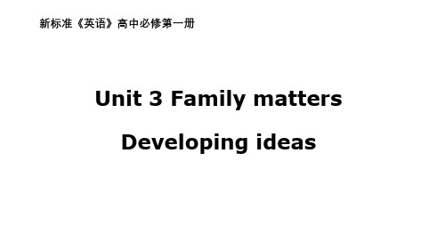 高中英语Book 1 Unit 3 Developing Ideas part 1