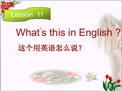 四年级英语上册 Lesson 11 What’s this in English课件3 科普版