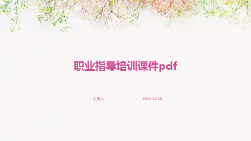 2023职业指导培训教案ppt标准课件pdf