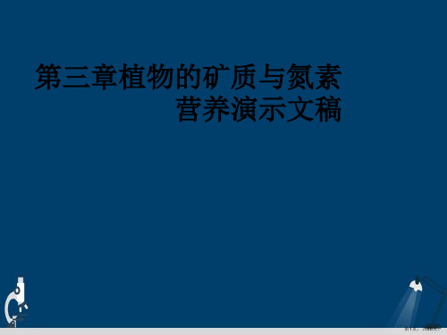 第三章植物的矿质与氮素营养演示文稿