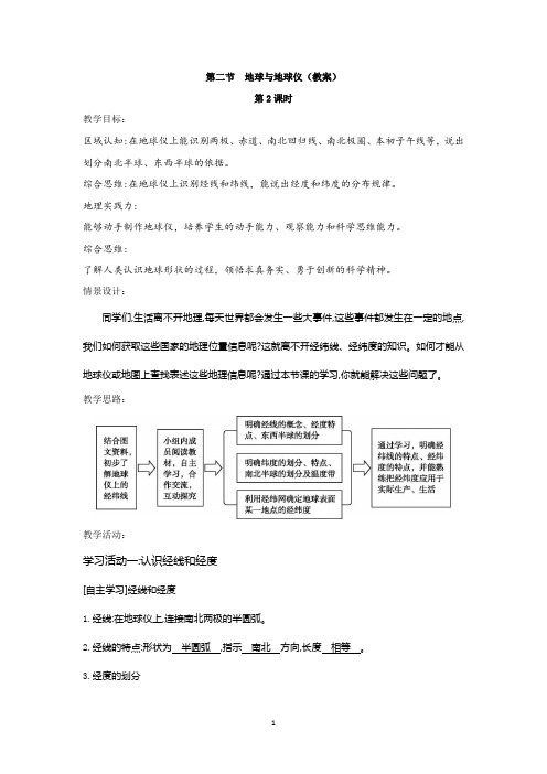 地理人教版(2024)版七年级初一上册1.2 地球与地球仪 教案02