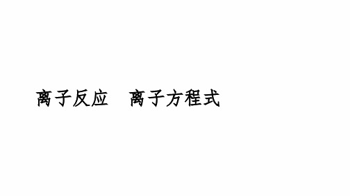 2024届高三化学高考备考一轮复习 离子反应 离子方程式课件