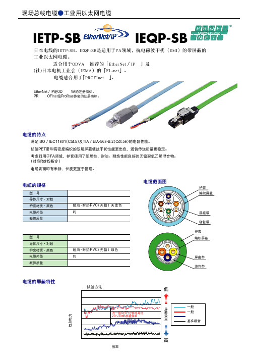 现场总线电缆工业用以太网电缆