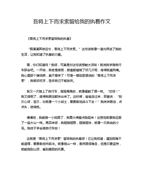 吾将上下而求索留给我的执着作文