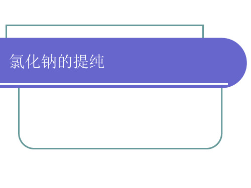 氯化钠的提纯