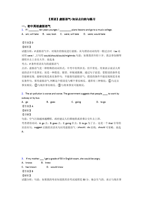 【英语】虚拟语气-知识点归纳与练习