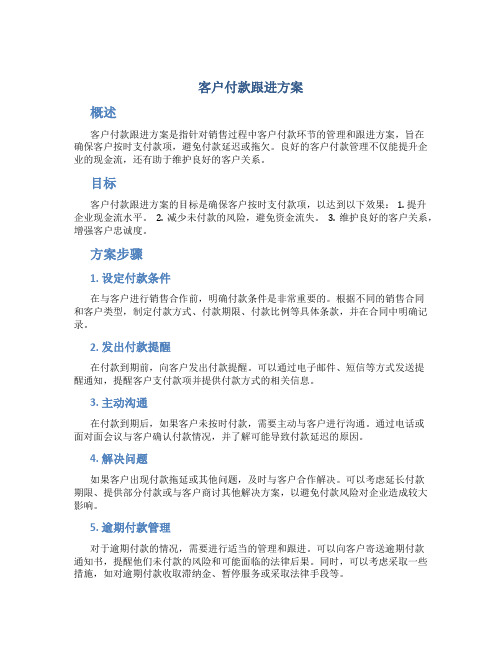 客户付款跟进方案