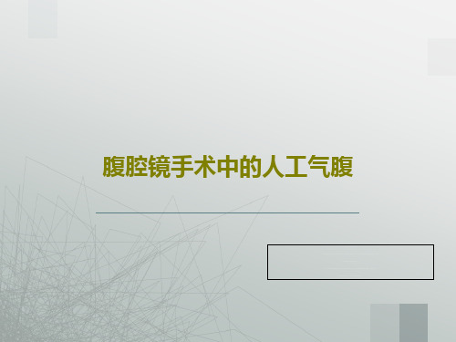 腹腔镜手术中的人工气腹17页PPT