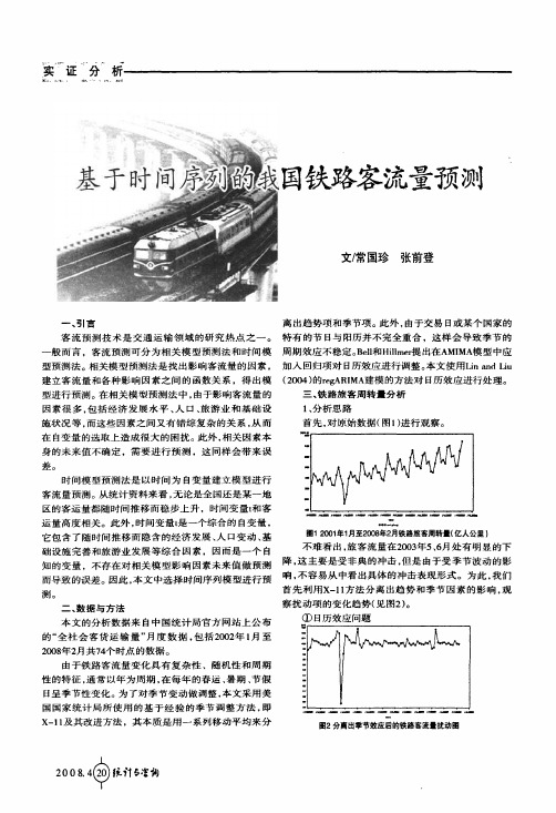 基于时间序列的我国铁路客流量预测