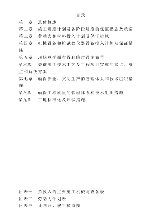 公交路线改造工程施工组织设计技术标