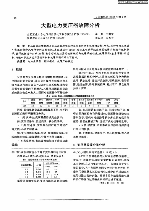 大型电力变压器故障分析