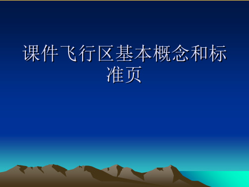 飞行区基本概念和标准页.正式版PPT文档