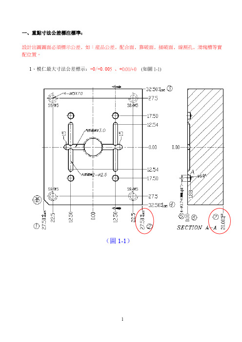 塑料模重点寸法公差标注规范