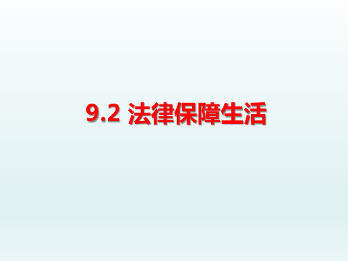 人教版《道德与法治》七年级下册 9.2 法律保障生活 课件(共33张PPT)