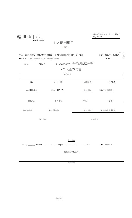 个人征信报告模板征信报告模板(2019带水印)