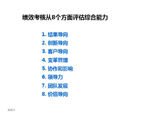 HR绩效考核综合能力8种能力说明