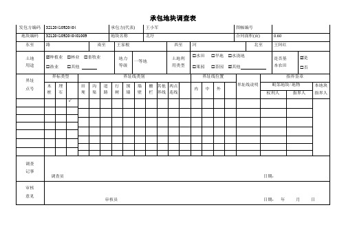 确权系统所有表格-地块调查表