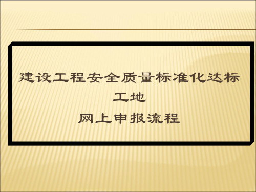 安全质量标准化网上申报流程简介