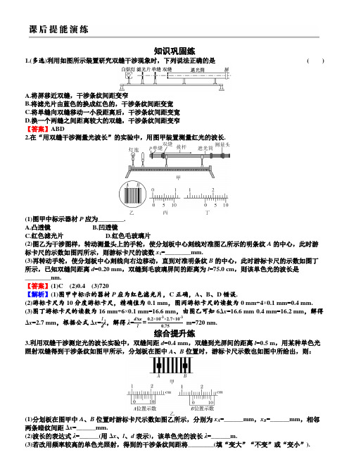 2025年高考物理总复习实验十四用双缝干涉测光的波长