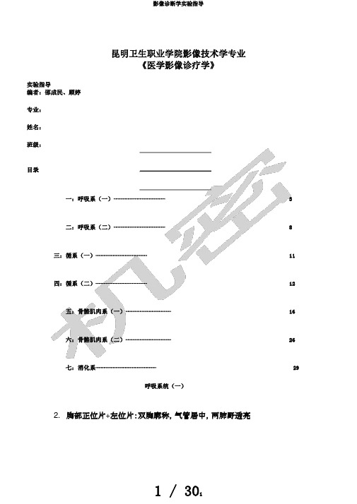 影像诊断学实验指导