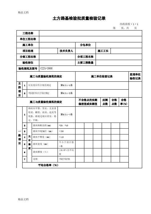 (整理)道路工程检验批表格