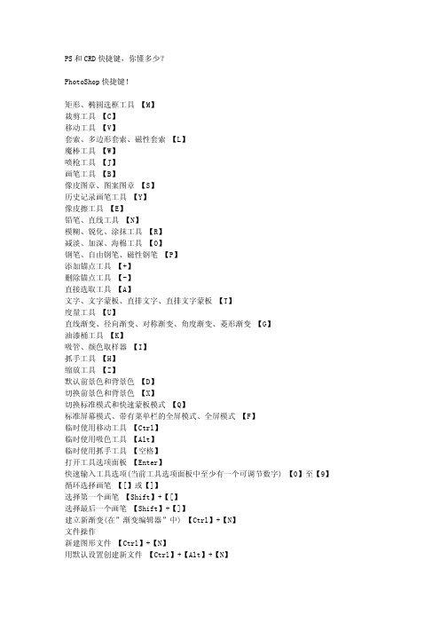 PS和CRD快捷键