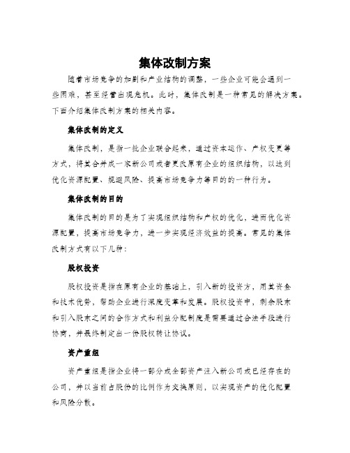 集体改制方案