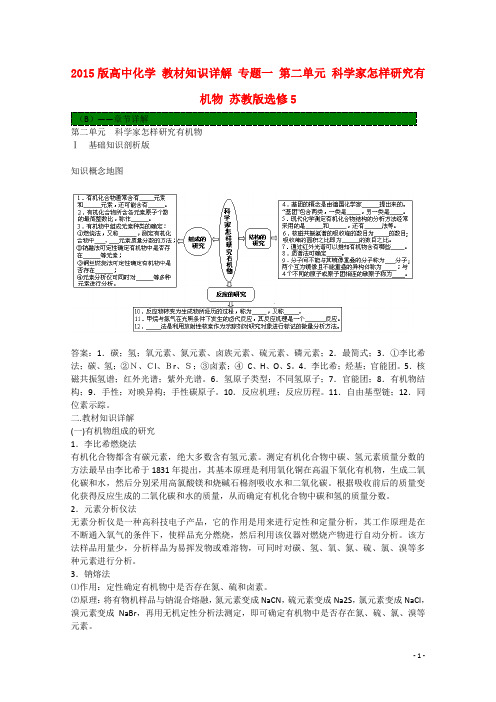 高中化学 教材知识详解 专题一 第二单元 科学家怎样研
