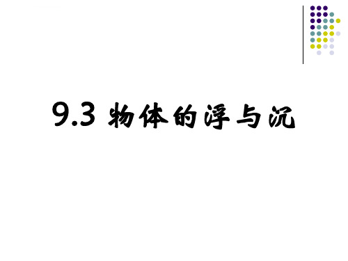 物体的浮与沉课件