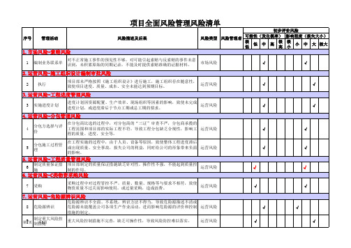 项目全面风险管理手册