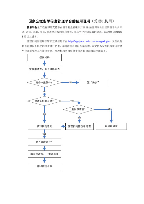 国家公派留学信息管理平台的使用说明(受理机构用)