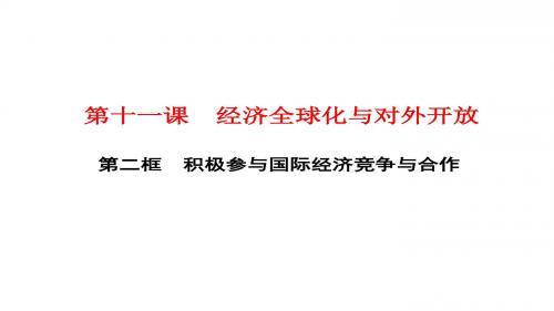 高一政治人教版必修一课件：第十一课 第二框 积极参与国际经济竞争与合作