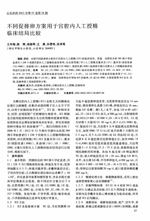 不同促排卵方案用于宫腔内人工授精临床结局比较