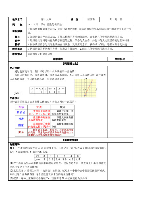 函数的表示法(第2课时 )(教案)八年级数学下册课件(人教版)