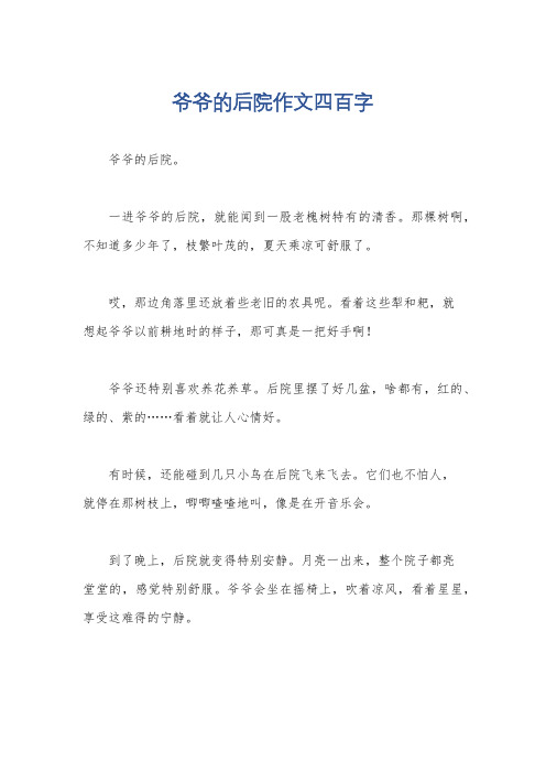 爷爷的后院作文四百字