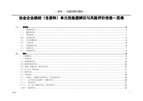 烧结危险源辨识(详细资料)