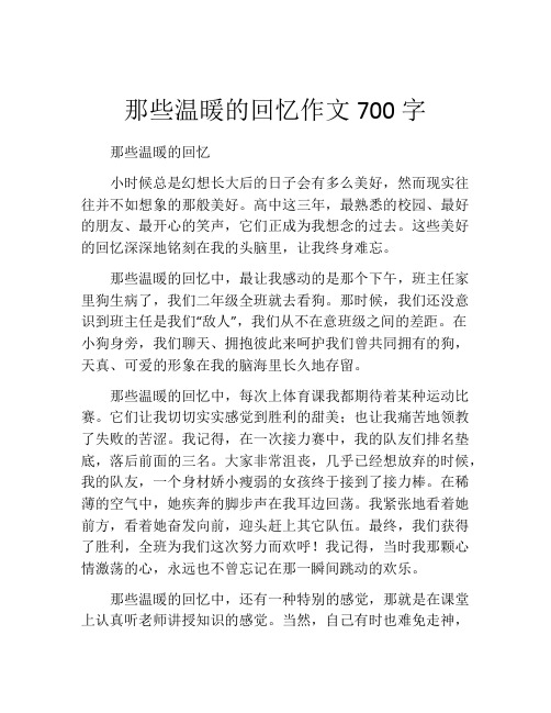 那些温暖的回忆作文700字