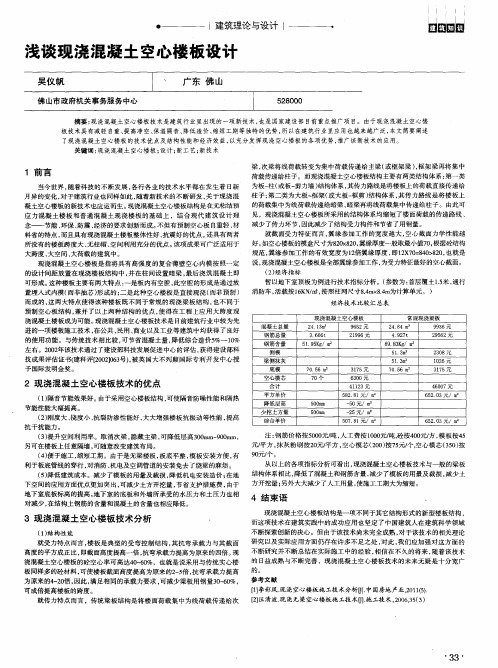 浅谈现浇混凝土空心楼板设计