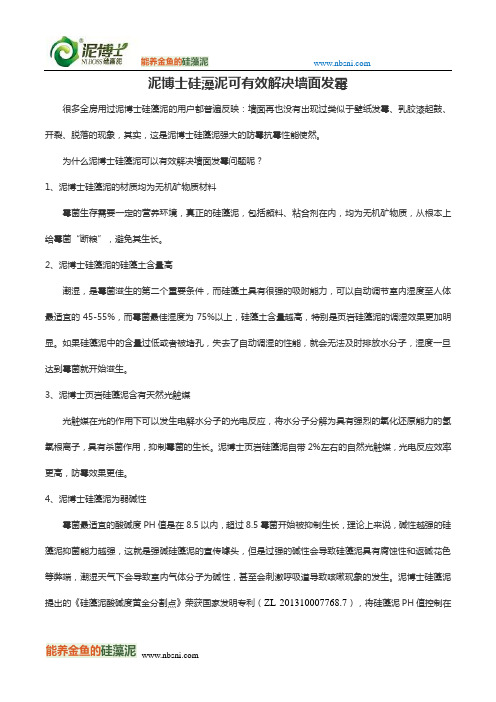 泥博士硅藻泥可有效解决墙面发霉