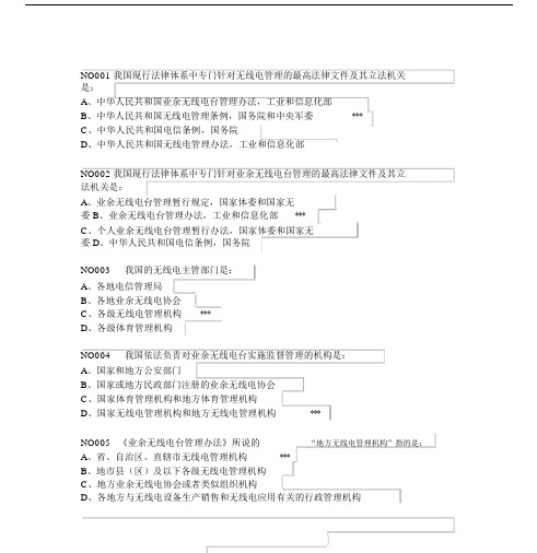 A类业余无线电台操作技术能力考试题库.docx