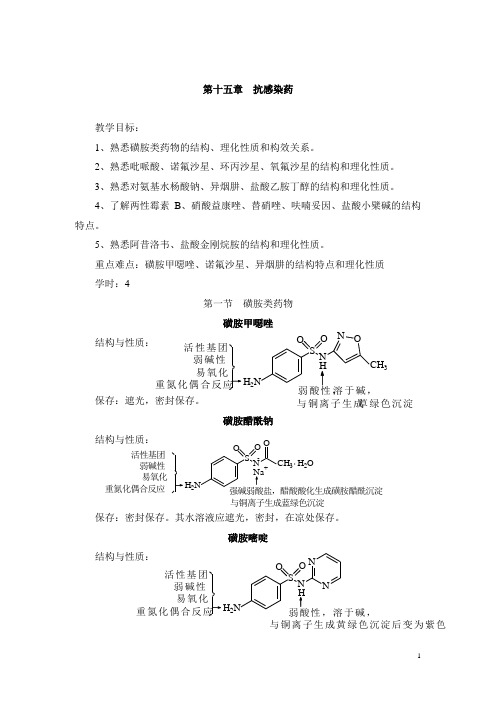 药物化学教案第十一章抗感染药(人卫版)