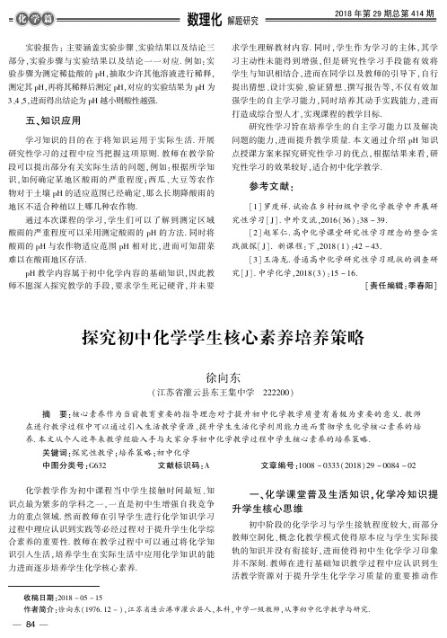 探究初中化学学生核心素养培养策略