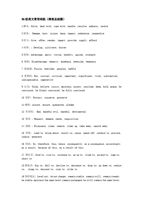 36组英文常用词组(深夜总结篇)
