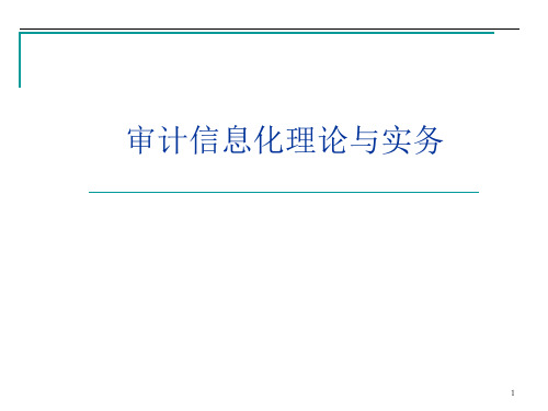 审计信息化理论与实务 第1章 审计信息化概述