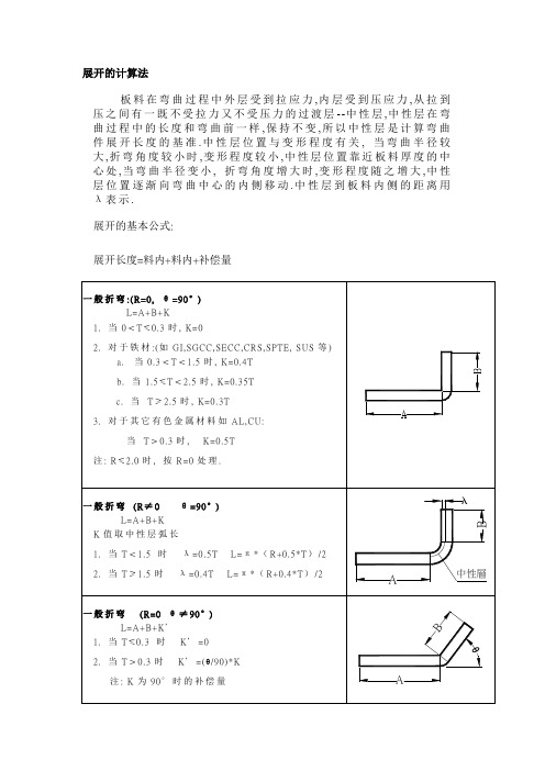 钣金展开的计算法