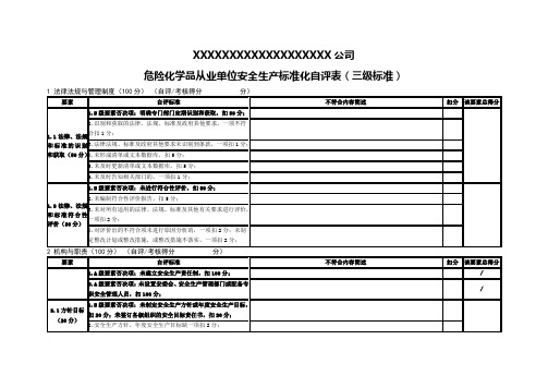 危险化学品从业单位安全生产标准化自评表三级标准word精品文档25页