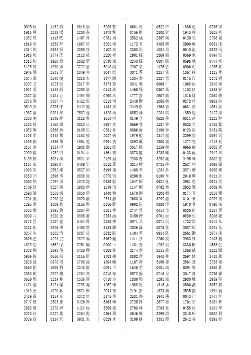 通用规范汉字2013一级字库3500字音序排序