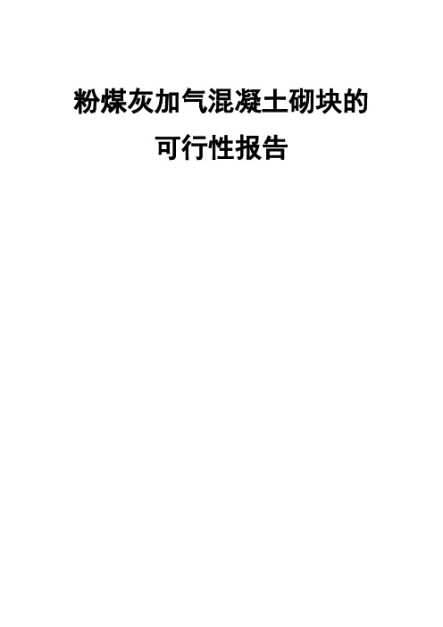 粉煤灰加气混凝土砌块项目可行性报告