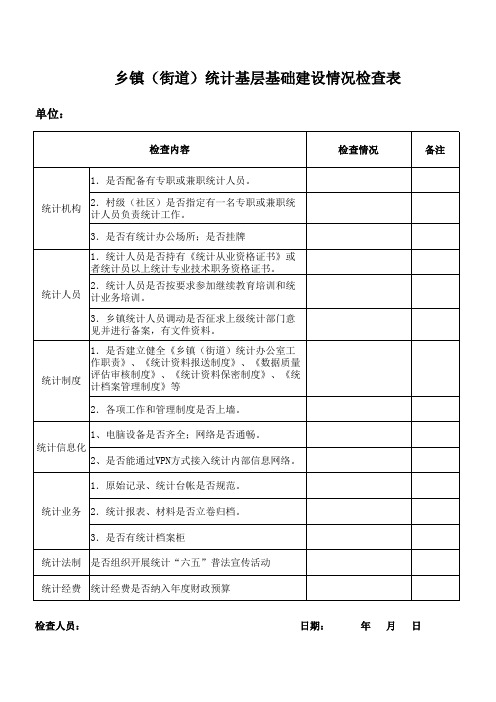 统计基层基础检查表