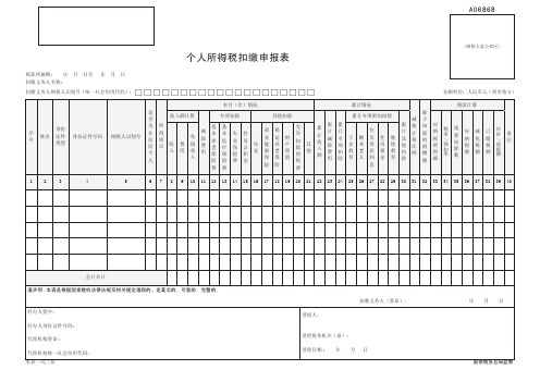 个人所得税扣缴申报表